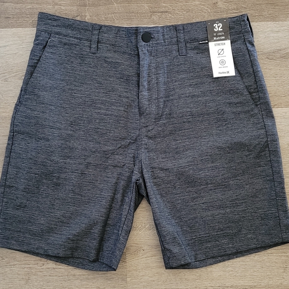 Hurley H2O-Dri Shorts - 32" Waist - Heather Grey (NWT)